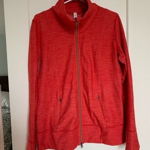 Red Lululemon zip up tall neck sweater